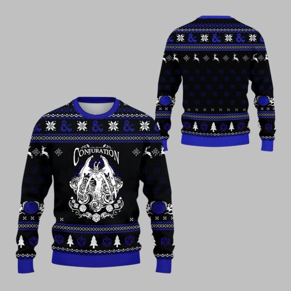 2025 Christmas DnD Conjuration Ugly Christmas Sweater - Grishko.com