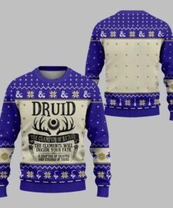2025 Christmas DnD Druid The Champion Of Nature Ugly Sweater  
