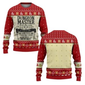 Alternative view of 2025 Christmas DND Dungeon Master The Weaver Of Lore & Fate Ugly Sweater - Grishko.com