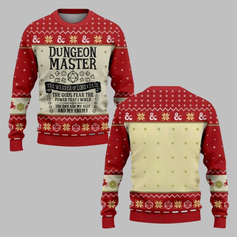2025 Christmas DND Dungeon Master The Weaver Of Lore & Fate Ugly Sweater - Grishko.com
