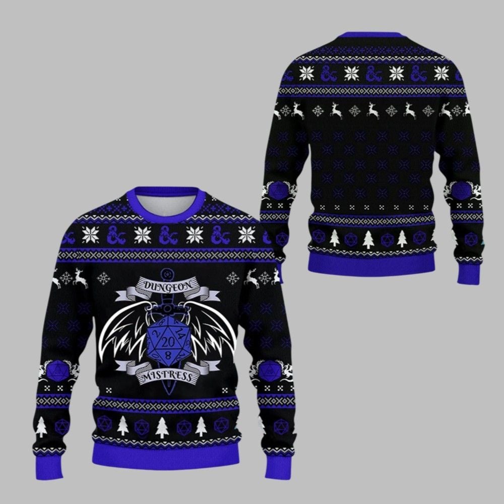 2025 Christmas DND Dungeon Mistress Ugly Christmas Sweater - Grishko.com