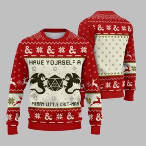 2025 Christmas DND Have Yourself A Merry Little Crit-Mas Ugly Sweater - Grishko.com