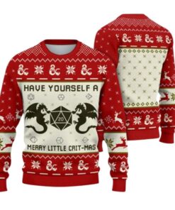 Alternative view of 2025 Christmas DND Have Yourself A Merry Little CritMas Ugly Sweater  