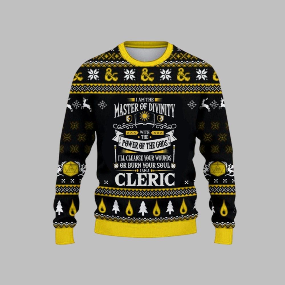 2025 Christmas DnD I Am The Master Of Divinity Ugly Christmas Sweater - Grishko.com
