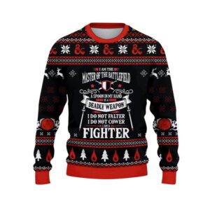 Alternative view of 2025 Christmas DnD I am the Master of the Battlefield Ugly Sweater - Grishko.com