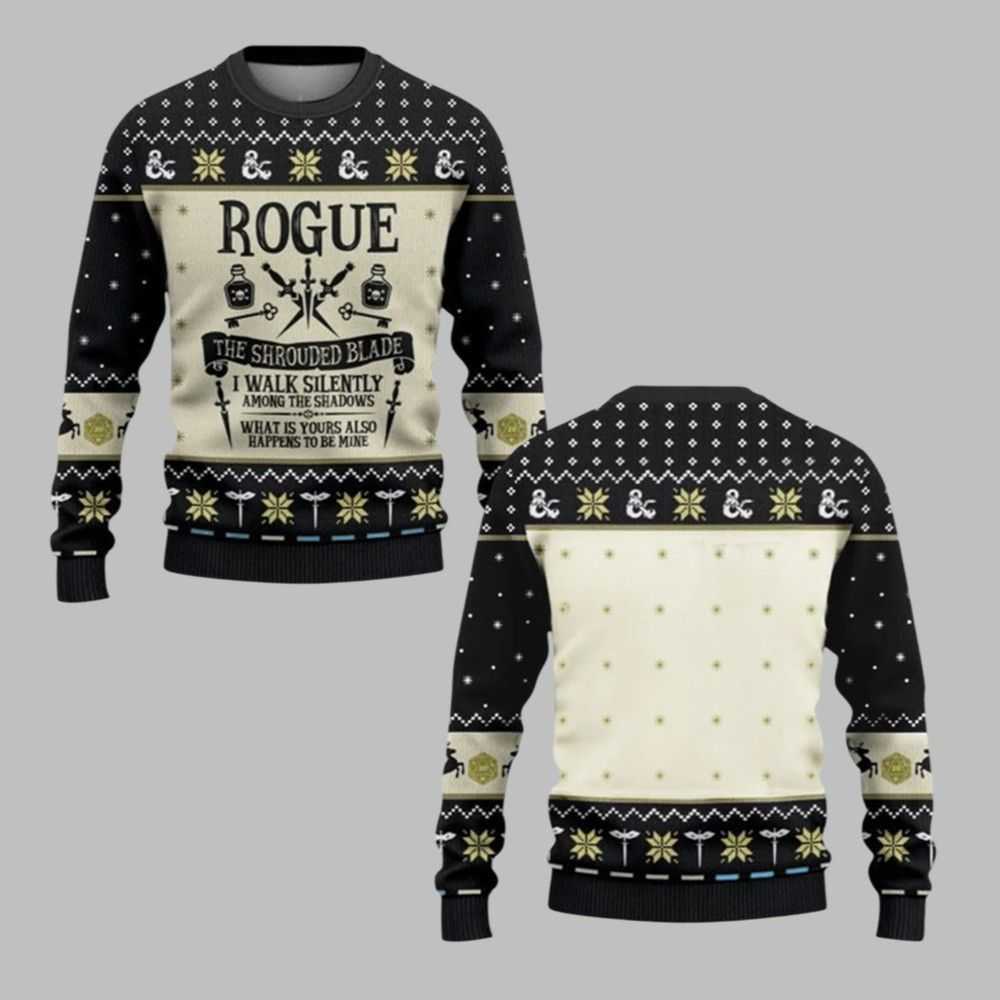 2025 Christmas Dnd Rogue The Shrouded Blade Ugly Sweater - Grishko.com