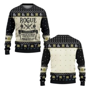 Alternative view of 2025 Christmas Dnd Rogue The Shrouded Blade Ugly Sweater - Grishko.com