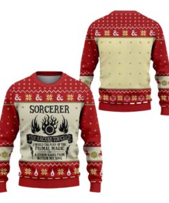 Alternative view of 2025 Christmas DnD Sorcerer The Arcane Touched Ugly Sweater  
