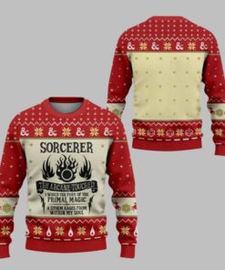 2025 Christmas DnD Sorcerer The Arcane Touched Ugly Sweater  