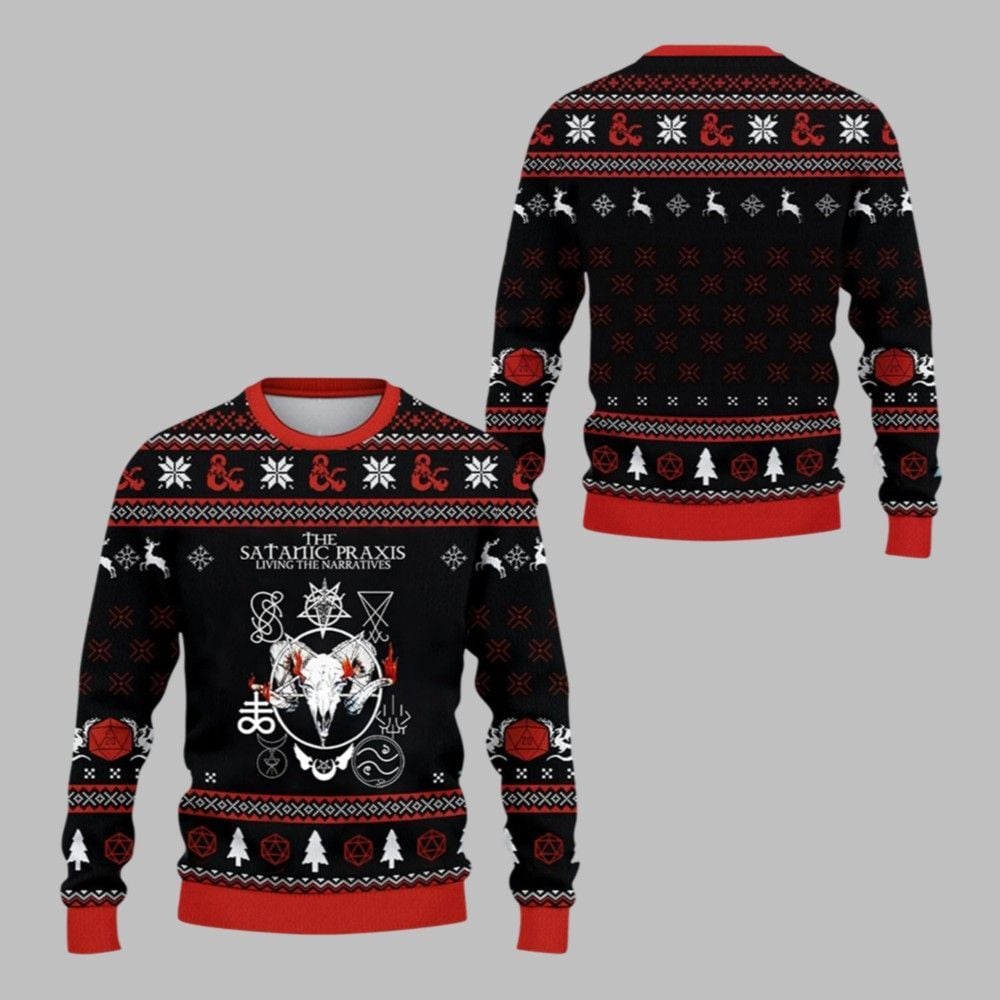 2025 Christmas DND The Satanic Praxis Ugly Sweater - Grishko.com