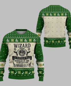 2025 Christmas DnD Wizard The Master Of Magic Ugly Sweater  