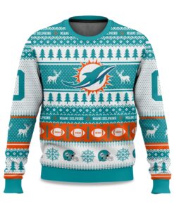 2025 Christmas Dolphins Personalized Ugly Sweater