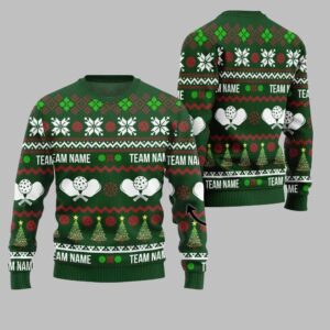 2025 Christmas Dominate The Dink Custom Team Name Pickleball Ugly Christmas Sweater - Grishko.com