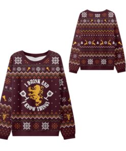 Alternative view of 2025 Christmas Drink Know Things Ugly Sweater  