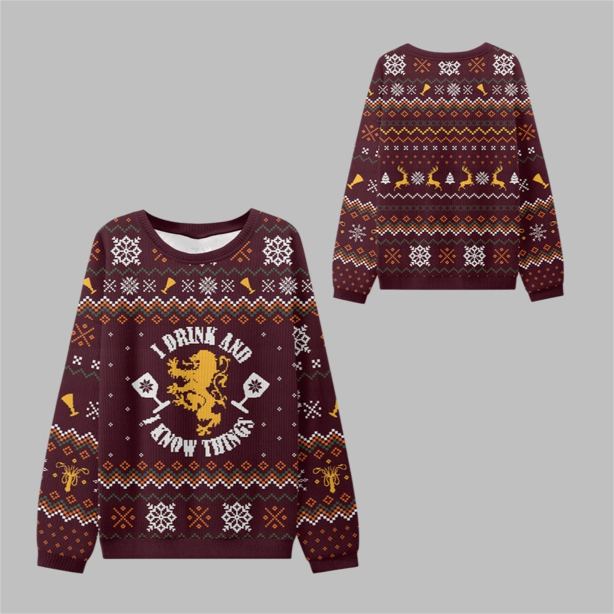 2025 Christmas Drink Know Things Ugly Sweater - Grishko.com
