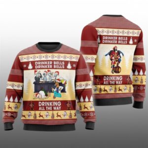 2025 Christmas Drinker Bells Captain Morgan Ugly Sweater - Grishko.com