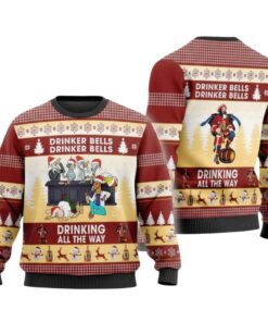Alternative view of 2025 Christmas Drinker Bells Captain Morgan Ugly Sweater  
