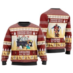 Alternative view of 2025 Christmas Drinker Bells Captain Morgan Ugly Sweater - Grishko.com