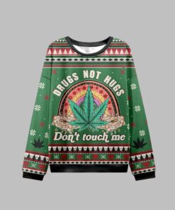 Alternative view of 2025 Christmas Drugs Not Hugs Don't Touch Me Ugly Christmas Sweater  