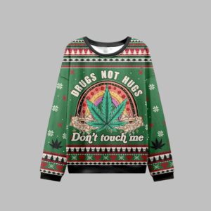 Alternative view of 2025 Christmas Drugs Not Hugs Don't Touch Me Ugly Christmas Sweater - Grishko.com