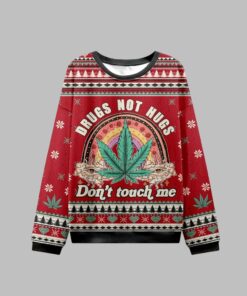 Alternative view of 2025 Christmas Drugs Not Hugs Ugly Christmas Sweater  