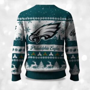 Alternative view of 2025 Christmas Eagles Festive Reindeer & Tree Ugly Sweater