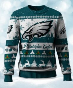 2025 Christmas Eagles Festive Reindeer & Tree Ugly Sweater