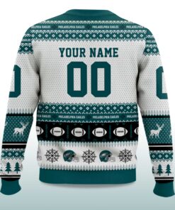 Alternative view of 2025 Christmas Eagles Personalized Ugly Sweater