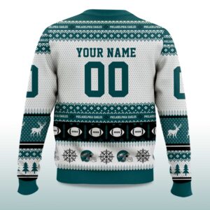 Alternative view of 2025 Christmas Eagles Personalized Ugly Sweater
