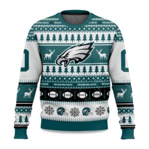 2025 Christmas Eagles Personalized Ugly Sweater