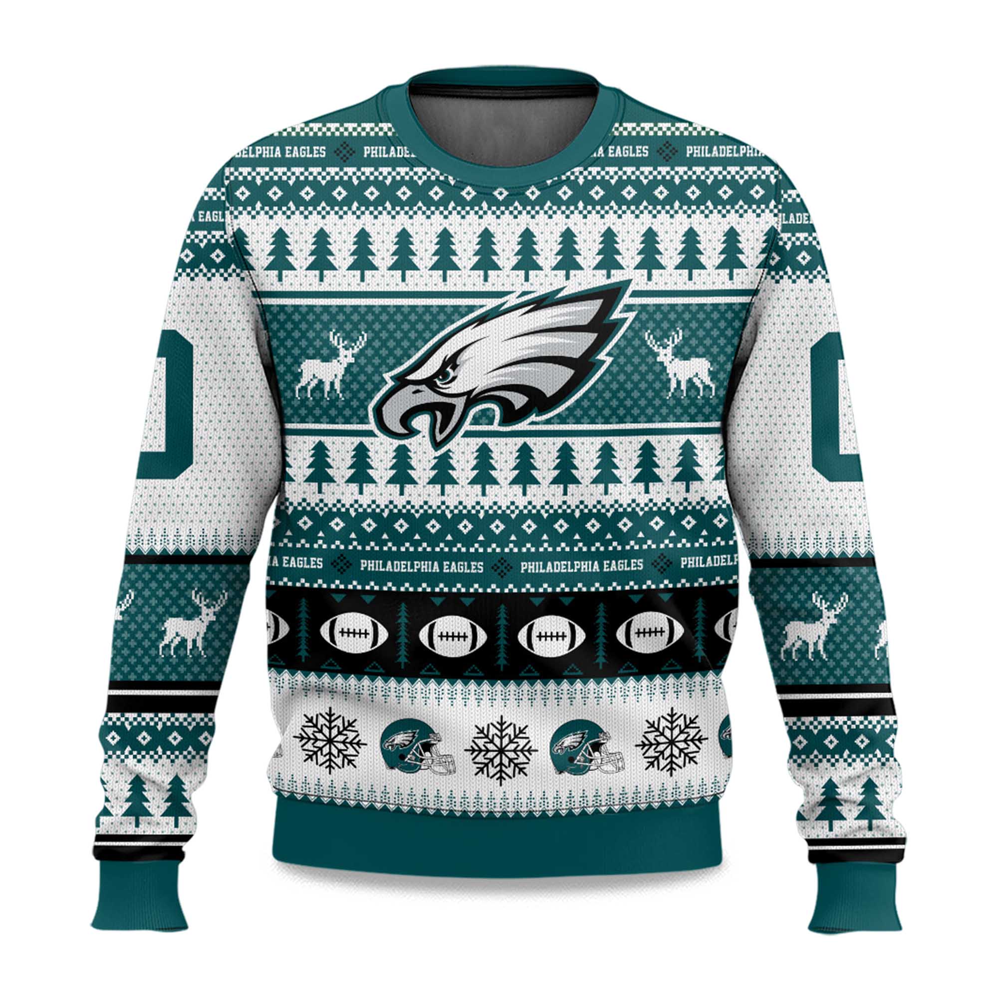 2025 Christmas Eagles Personalized Ugly Sweater