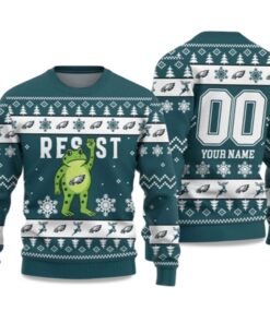2025 Christmas Eagles Portland Frog Resist Ugly Sweater