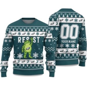 2025 Christmas Eagles Portland Frog Resist Ugly Sweater