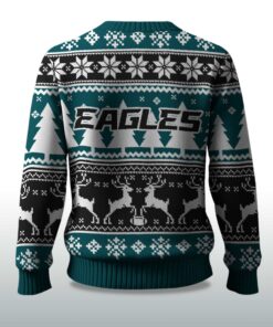 Alternative view of 2025 Christmas Eagles Reindeer Football Ugly Sweater
