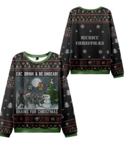 Alternative view of 2025 Christmas Eat Drink Be Undead Ugly Sweater  