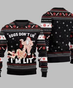 Alternative view of 2025 Christmas Eggs Dont Lie Im Lit Naughty Ugly Christmas Sweater  