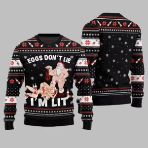 Alternative view of 2025 Christmas Eggs Dont Lie Im Lit Naughty Ugly Christmas Sweater - Grishko.com