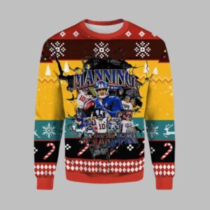2025 Christmas Eli Manning NY Giants Ugly Christmas Sweater - Grishko.com