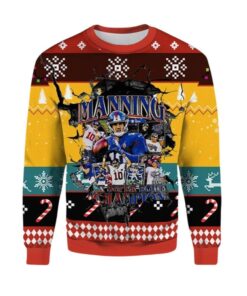 Alternative view of 2025 Christmas Eli Manning NY Giants Ugly Christmas Sweater  