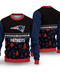 Alternative view of 2025 Christmas England Patriots Ugly Sweater  