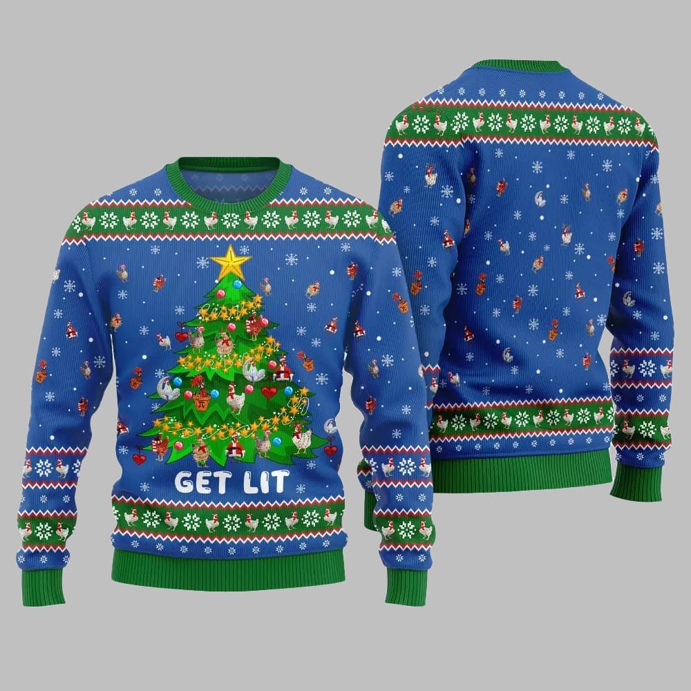 2025 Christmas Epic Chicken Ornament On Christmas Tree Ugly Christmas Sweater - Grishko.com