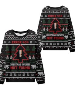 Alternative view of 2025 Christmas Error 404 Not Found Ugly Sweater  