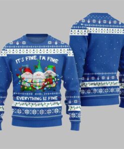 2025 Christmas Everything Is Fine Gnome Ugly Sweater  
