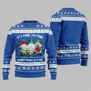 2025 Christmas Everything Is Fine Gnome Ugly Sweater - Grishko.com