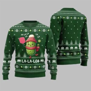 Alternative view of 2025 Christmas Fa La Lob Pickleball Ugly Sweater - Grishko.com
