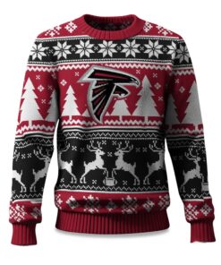 2025 Christmas Falcons Reindeer Football Ugly Sweater