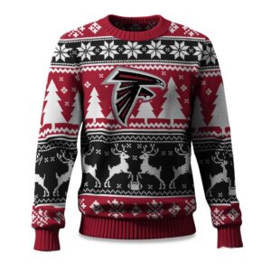 2025 Christmas Falcons Reindeer Football Ugly Sweater