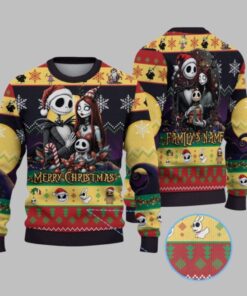 2025 Christmas Family Jack and Sally Ugly Sweater  