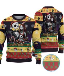 Alternative view of 2025 Christmas Family Jack and Sally Ugly Sweater  