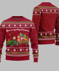Alternative view of 2025 Christmas Farming have A Very Dairy Christmas Ugly Christmas Sweater  